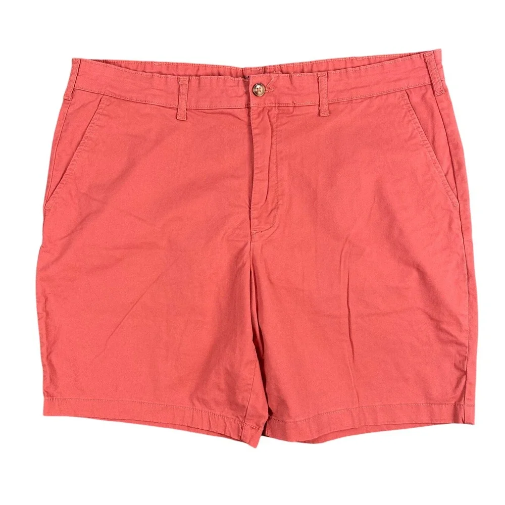 IZOD Saltwater Stretch Chino Shorts Mens 38 Coral Pink Blue Floral Bundle 2 Pack